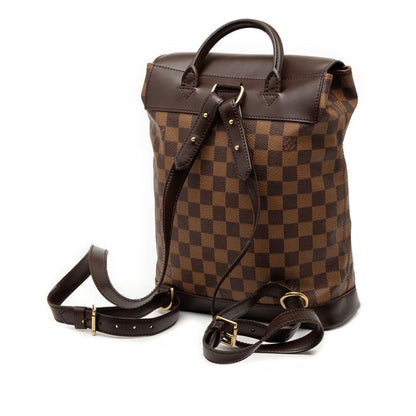 Louis Vuitton Damier Soho Backpack Daypack Brown Leather