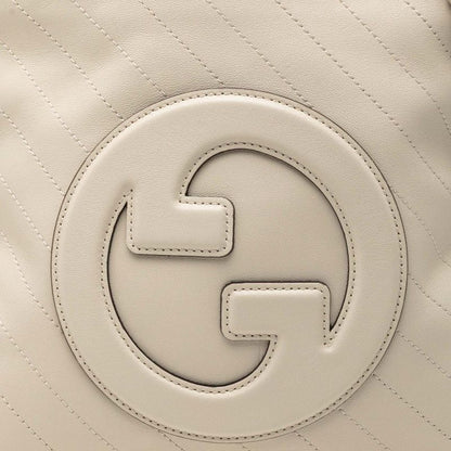Gucci Blondie Small Tote Chain Shoulder Bag 2-Way Off White Leather