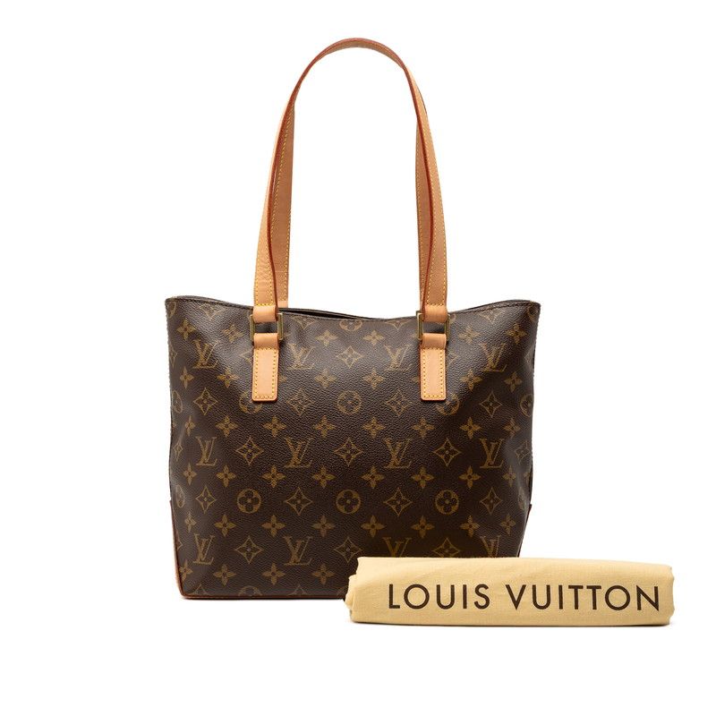Louis Vuitton Monogram Cabas Piano Tote Shoulder Bag Brown