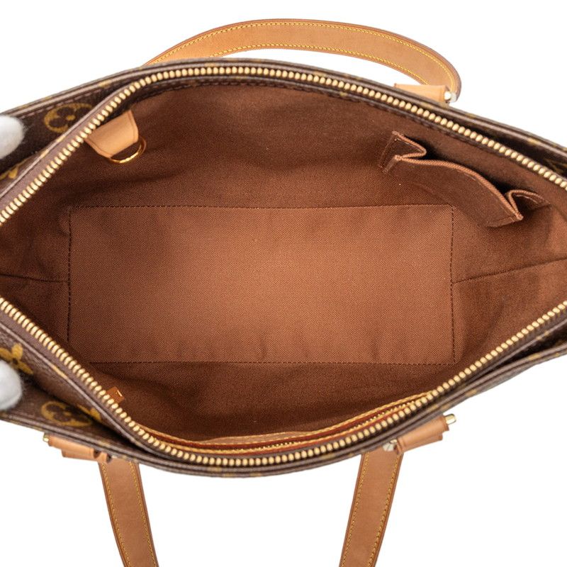 Louis Vuitton Monogram Cabas Piano Tote Shoulder Bag Brown