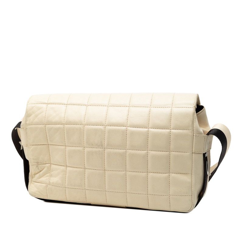 Chanel Chocoba Crossbody Bag Beige Black Leather