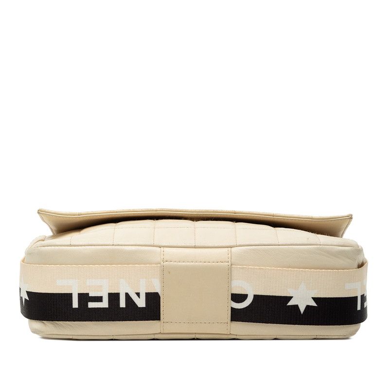 Chanel Chocoba Crossbody Bag Beige Black Leather
