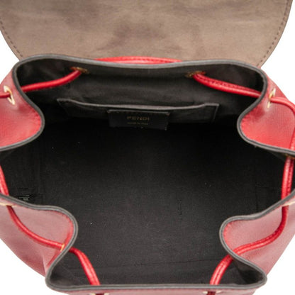 Fendi F Is Rucksack Backpack Red Leather