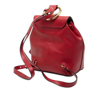 Fendi F Is Rucksack Backpack Red Leather
