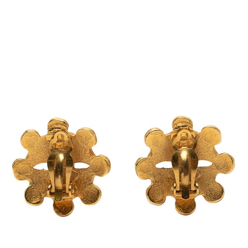 Chanel Coco Mark Vintage Gold Plated Earrings