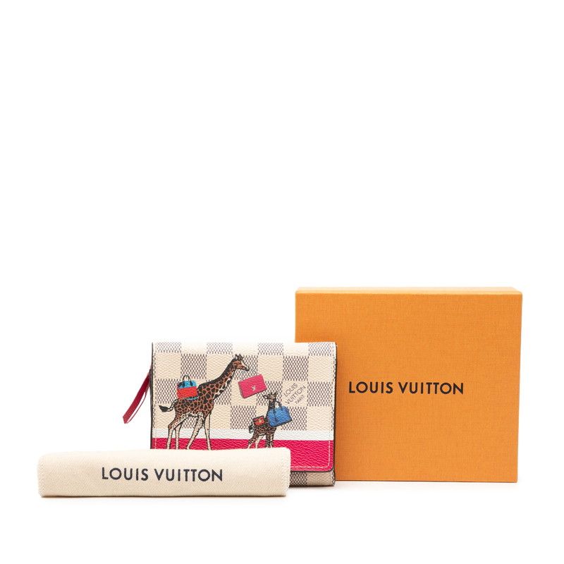Louis Vuitton Damier Azur Portefeuille Victorine White Multicolor
