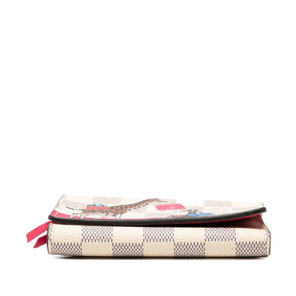 Louis Vuitton Damier Azur Portefeuille Victorine White Multicolor