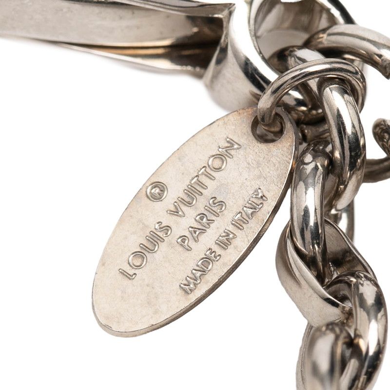 Louis Vuitton Rimy Bag Charm Key Holder Silver Pink White Metal