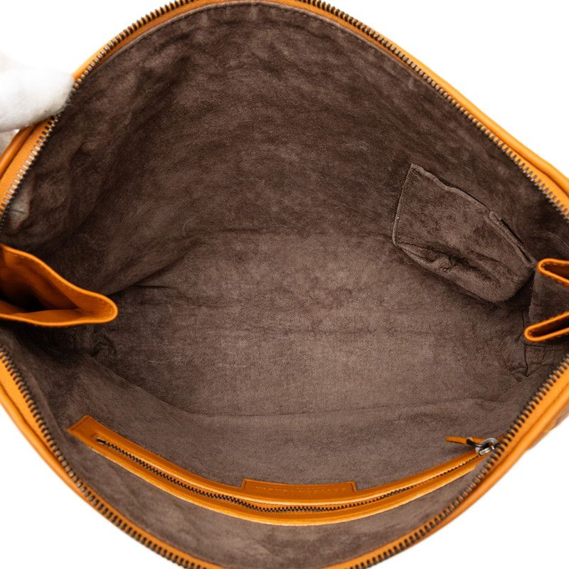 Bottega Veneta Intrecciato Crossbody Bag Orange Leather