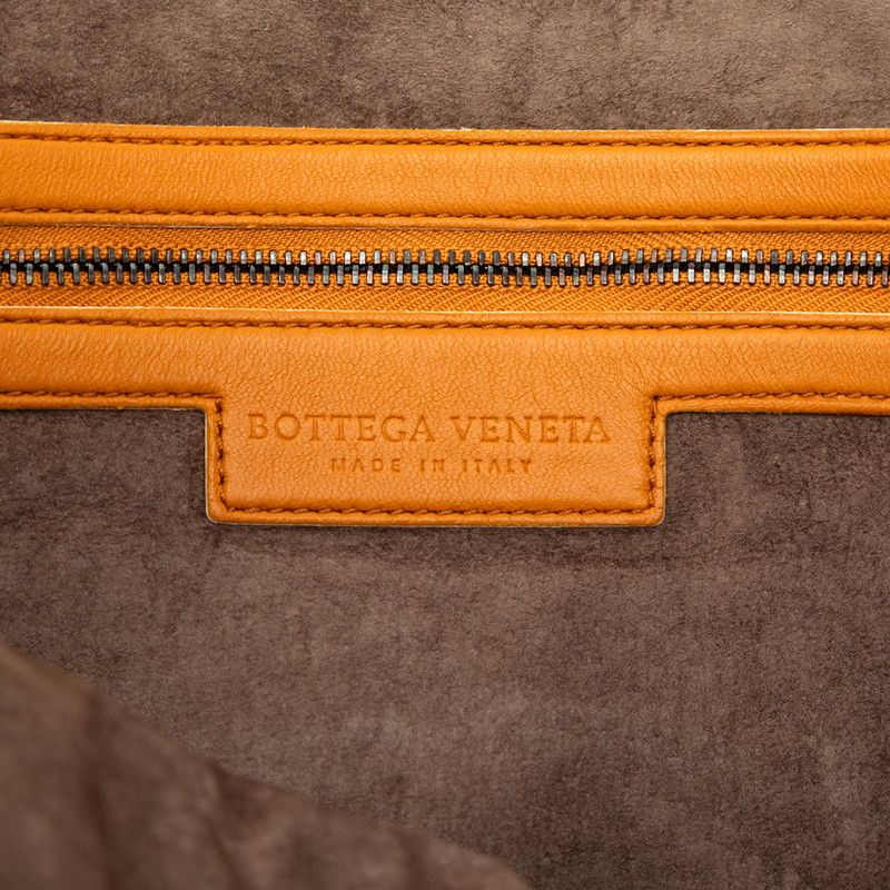 Bottega Veneta Intrecciato Crossbody Bag Orange Leather