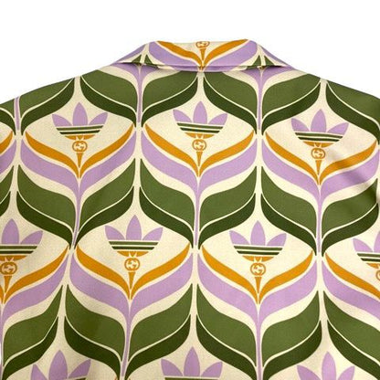 Gucci Adidas Blouson Jacket Silk Blend Logo All Over