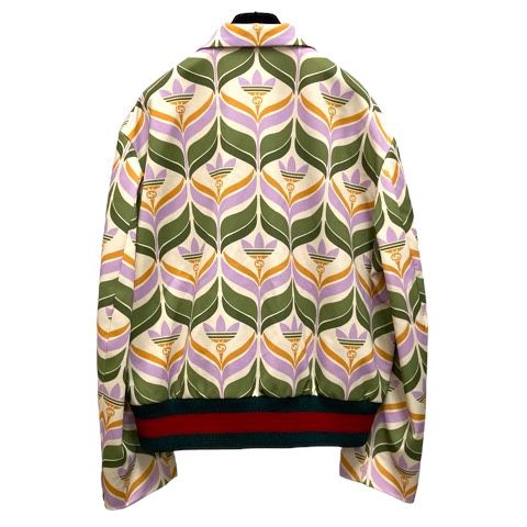 Gucci Adidas Blouson Jacket Silk Blend Logo All Over