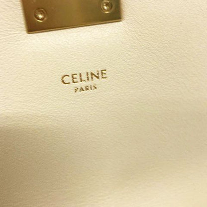 Celine C Medium Chain Shoulder Bag 2-Way Quilted Calfskin Beige