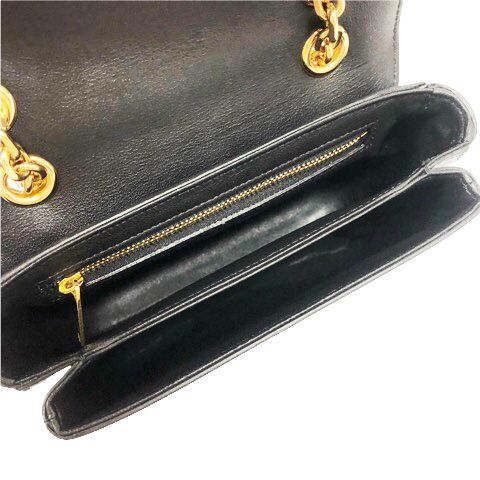 Celine C Small Chain Shoulder Bag 2-Way Calfskin Black