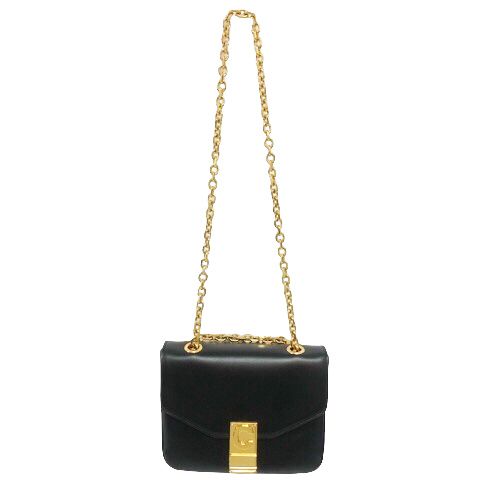 Celine C Small Chain Shoulder Bag 2-Way Calfskin Black