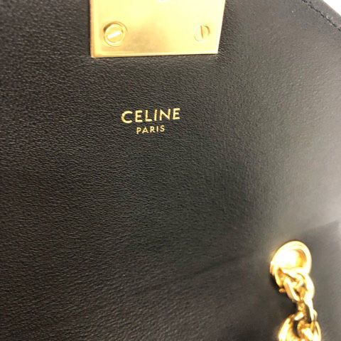 Celine C Small Chain Shoulder Bag 2-Way Calfskin Black