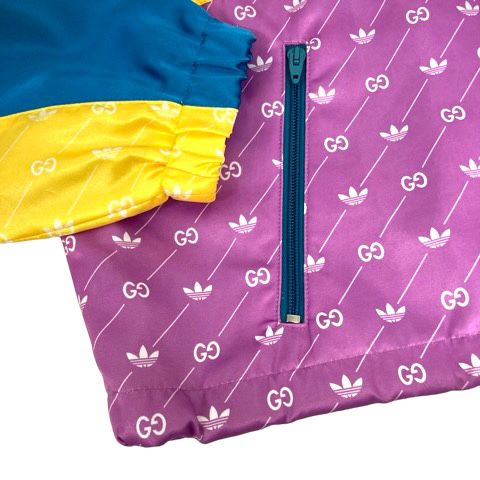 Gucci Adidas Anorak Jacket Blouson Jacket Outer Pullover Glossy Logo