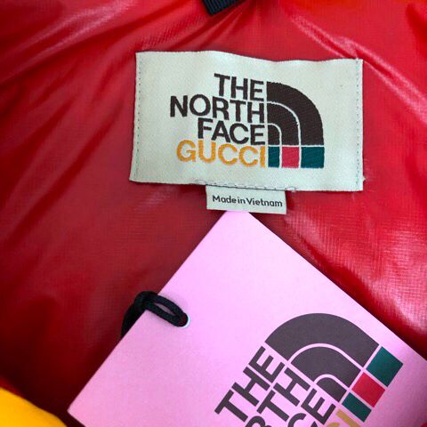 Gucci the ​​north Face Cat Down Vest Nylon Print Logo S Yellow
