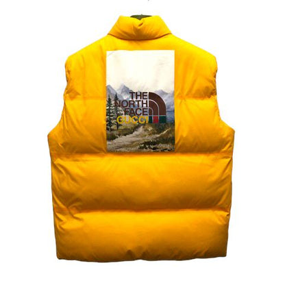 Gucci the ​​north Face Cat Down Vest Nylon Print Logo S Yellow