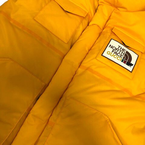Gucci the ​​north Face Cat Down Vest Nylon Print Logo S Yellow