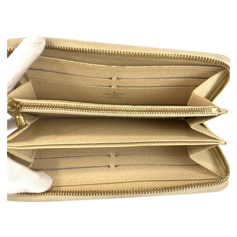 Louis Vuitton Damier Azur Zippy Wallet White Long