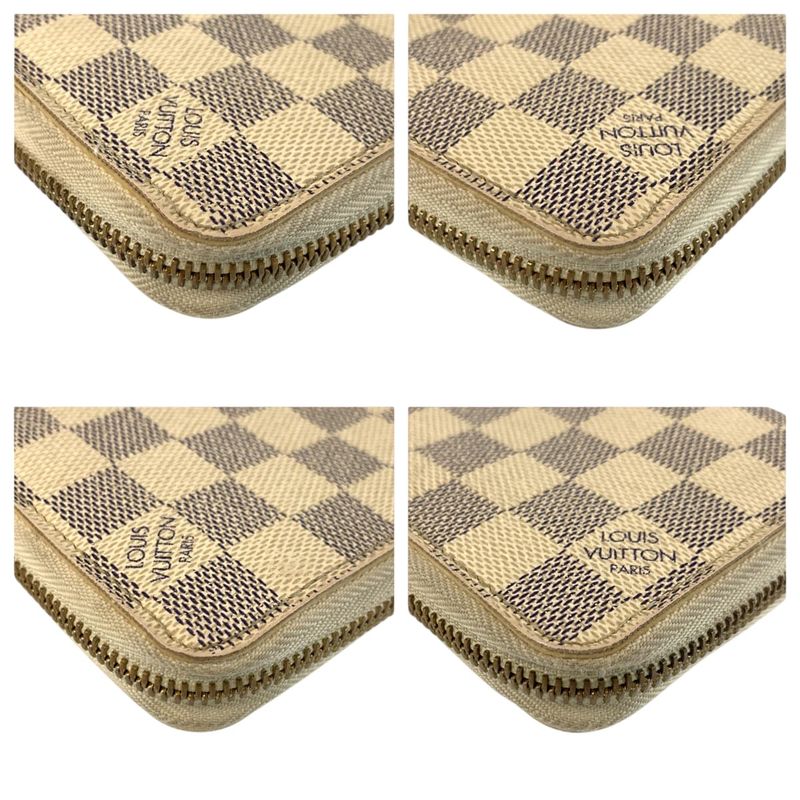 Louis Vuitton Damier Azur Zippy Wallet White Long