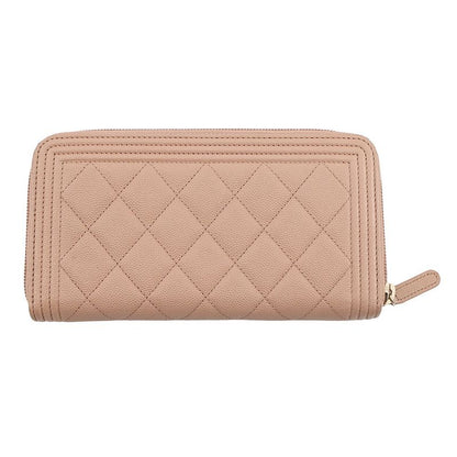 Chanel Wallet CC Logo Quilted Round Zip