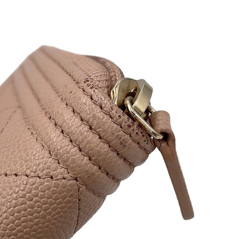Chanel Wallet CC Logo Quilted Round Zip