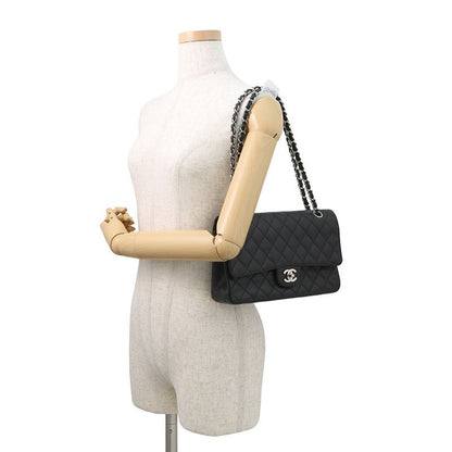 Chanel Chain Shoulder Bag Quilted 25 CC Logo Double Caviar Leather