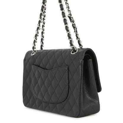 Chanel Chain Shoulder Bag Quilted 25 CC Logo Double Caviar Leather