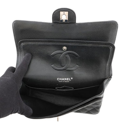 Chanel Chain Shoulder Bag Quilted 25 CC Logo Double Caviar Leather