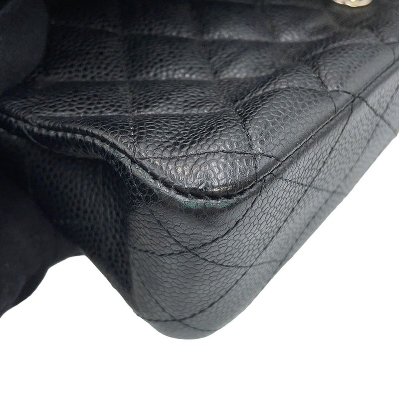 Chanel Chain Shoulder Bag Quilted 25 CC Logo Double Caviar Leather