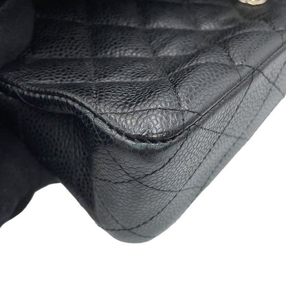 Chanel Chain Shoulder Bag Quilted 25 CC Logo Double Caviar Leather