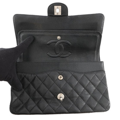 Chanel Chain Shoulder Bag Quilted 25 CC Logo Double Caviar Leather