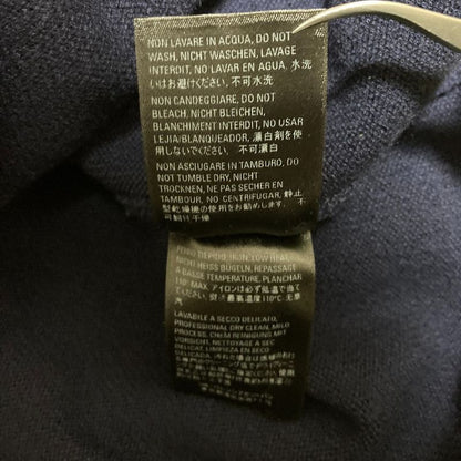 Balenciaga V Neck Back Logo Cashmere Knit Sweater XS Navy