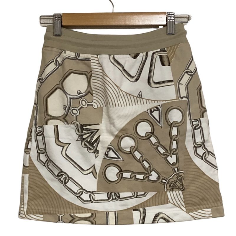 Hermes Sweat Skirt Carre Kaleidoscope Effect 34 White Beige