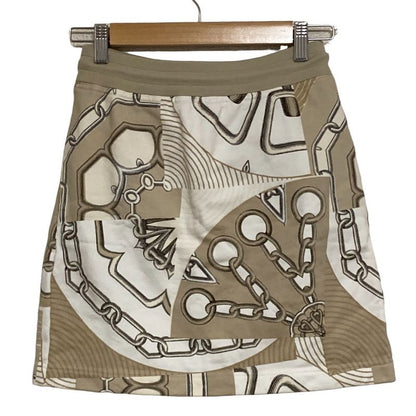 Hermes Sweat Skirt Carre Kaleidoscope Effect 34 White Beige
