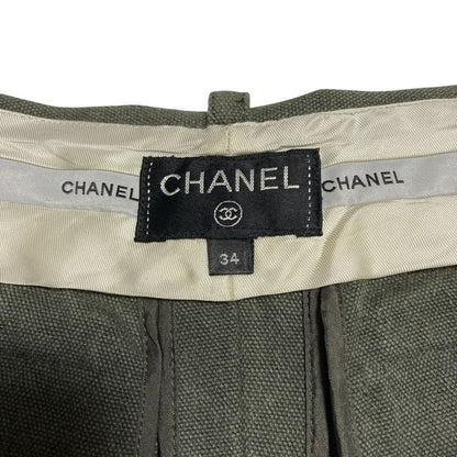 Chanel Canvas Short Pants Shorts 34 Khaki