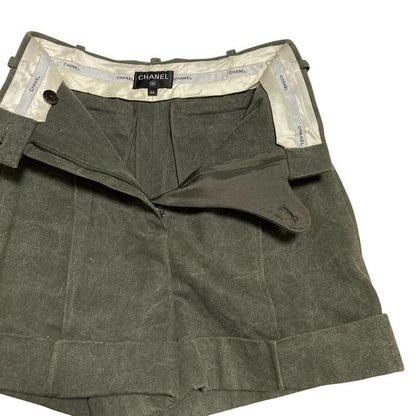 Chanel Canvas Short Pants Shorts 34 Khaki