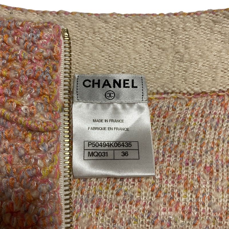 Chanel Tweed Skirt 36 Pink