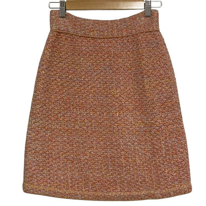 Chanel Tweed Skirt 36 Pink