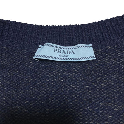 Prada Wool Cashmere V-neck Sweater 38 Navy