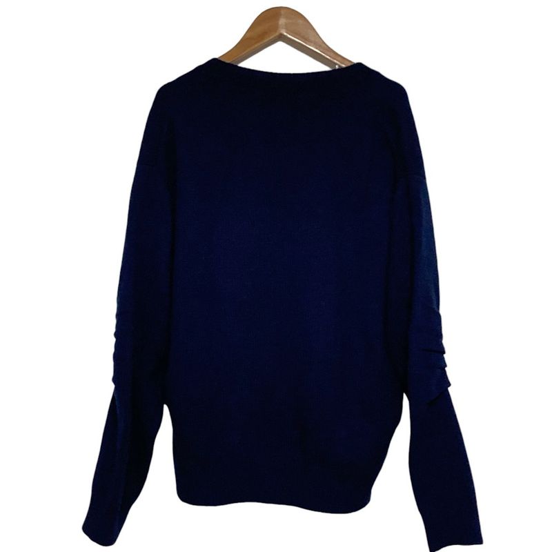 Prada Wool Cashmere V-neck Sweater 38 Navy