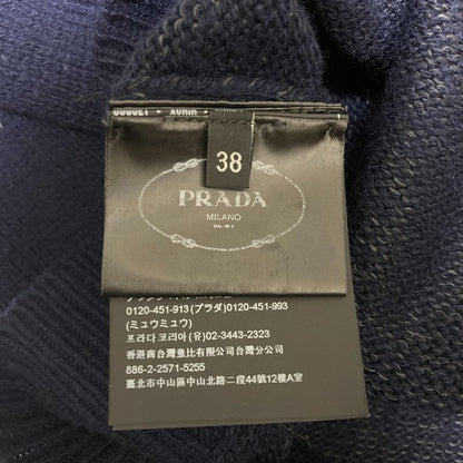 Prada Wool Cashmere V-neck Sweater 38 Navy