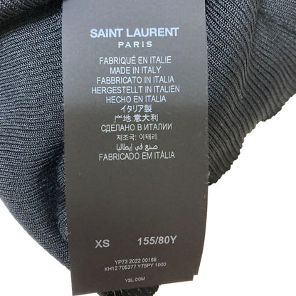 Saint Laurent Paris Model Silk Short Sleeve Knit XS Black