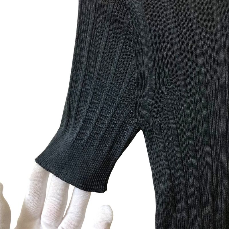 Saint Laurent Paris Model Silk Short Sleeve Knit XS Black