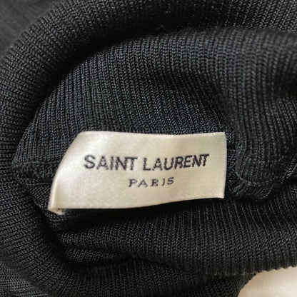 Saint Laurent Paris Model Silk Short Sleeve Knit XS Black