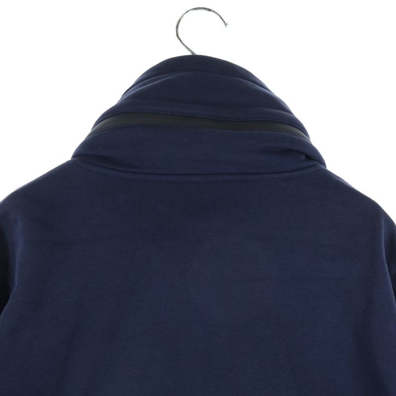 Fendi Ribbed Monster Logo Zip Up Jacket Hooded Jersey Navy