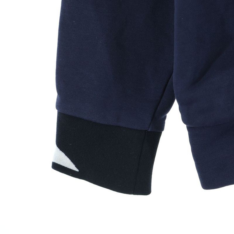Fendi Ribbed Monster Logo Zip Up Jacket Hooded Jersey Navy