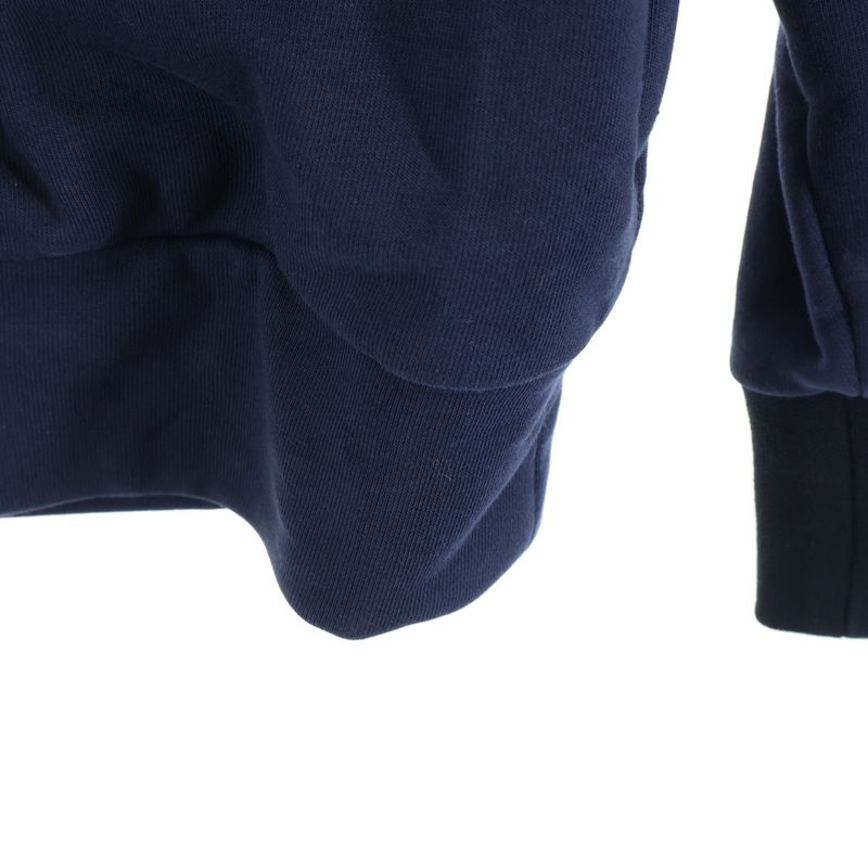 Fendi Ribbed Monster Logo Zip Up Jacket Hooded Jersey Navy
